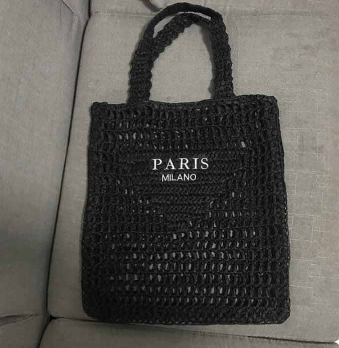 Borsa spiaggia paglia Paris squared