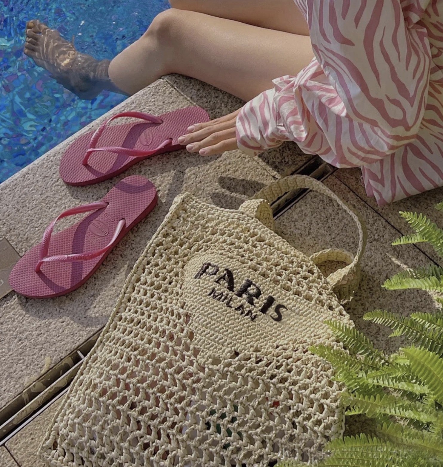 Borsa spiaggia paglia Paris squared