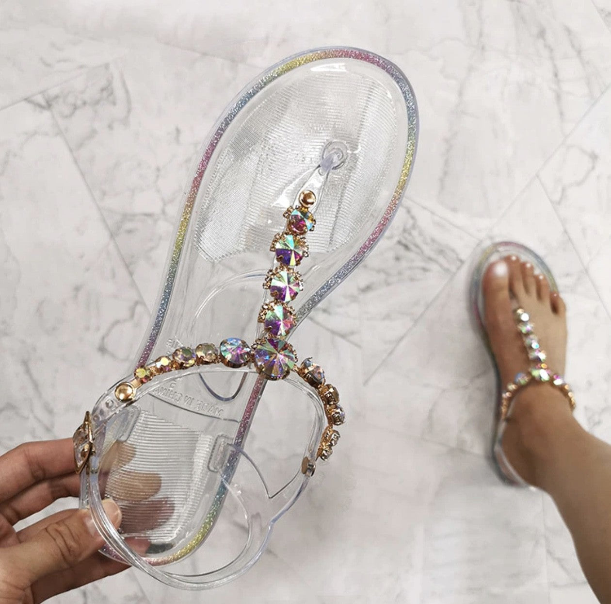 Ciabattine fondal strass