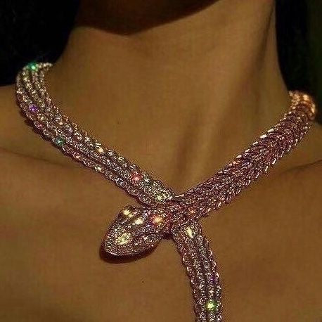Girocollo snake strass