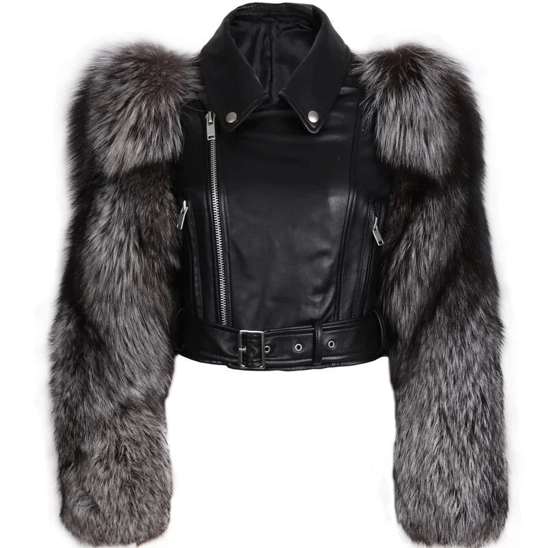 Chiodo pelle-pelliccia Ekla