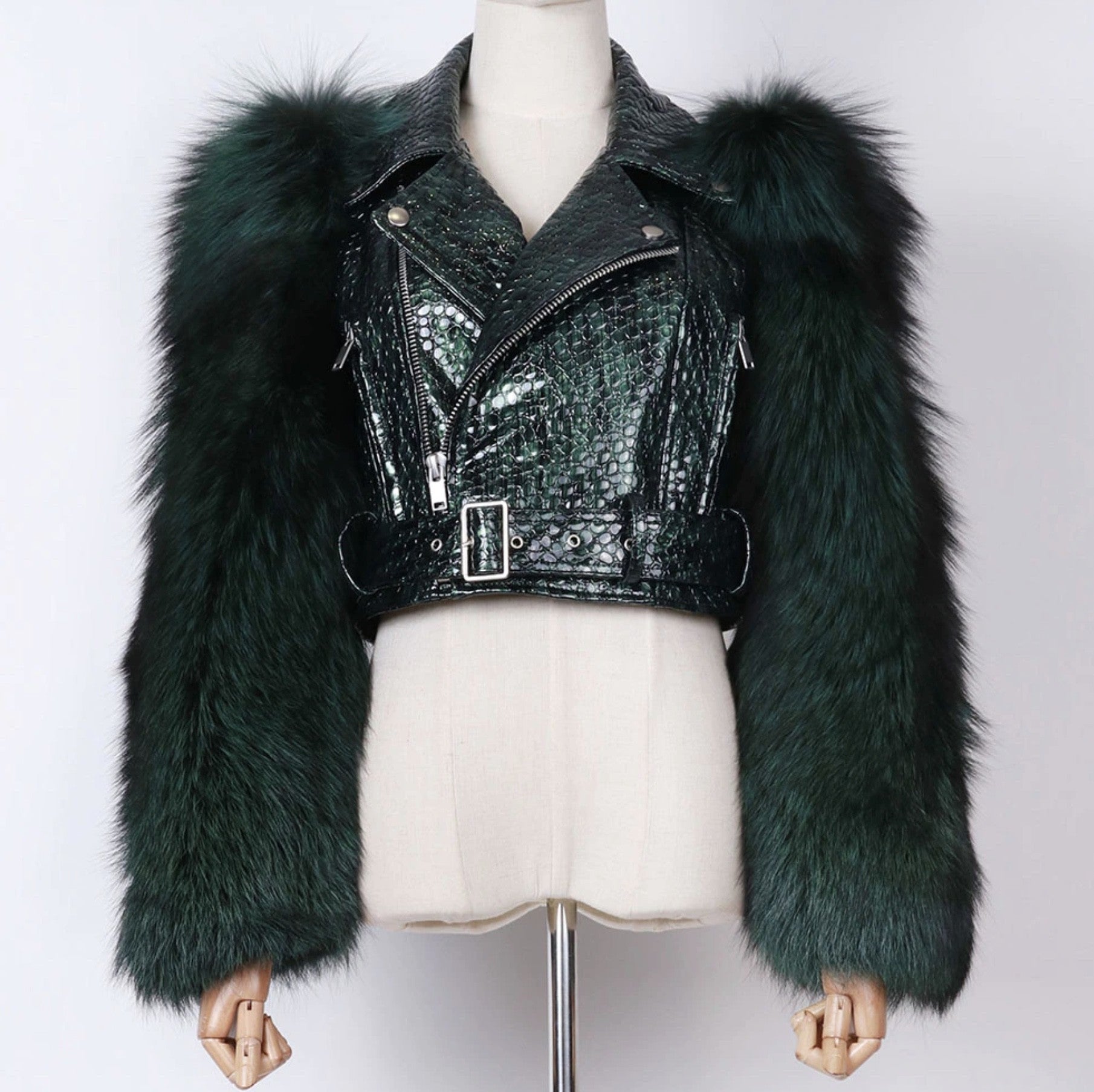 Chiodo pelle-pelliccia Ekla