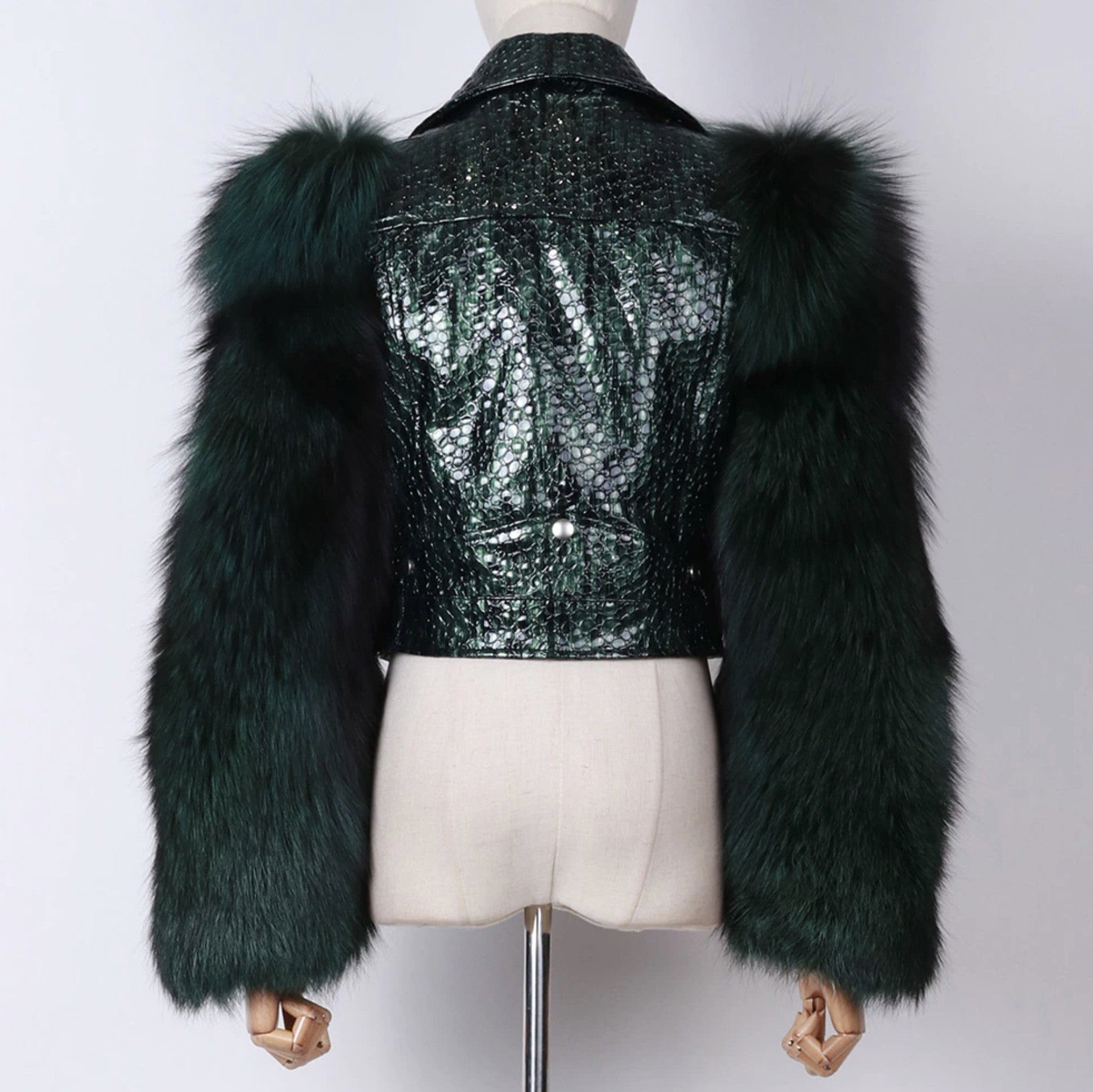 Chiodo pelle-pelliccia Ekla