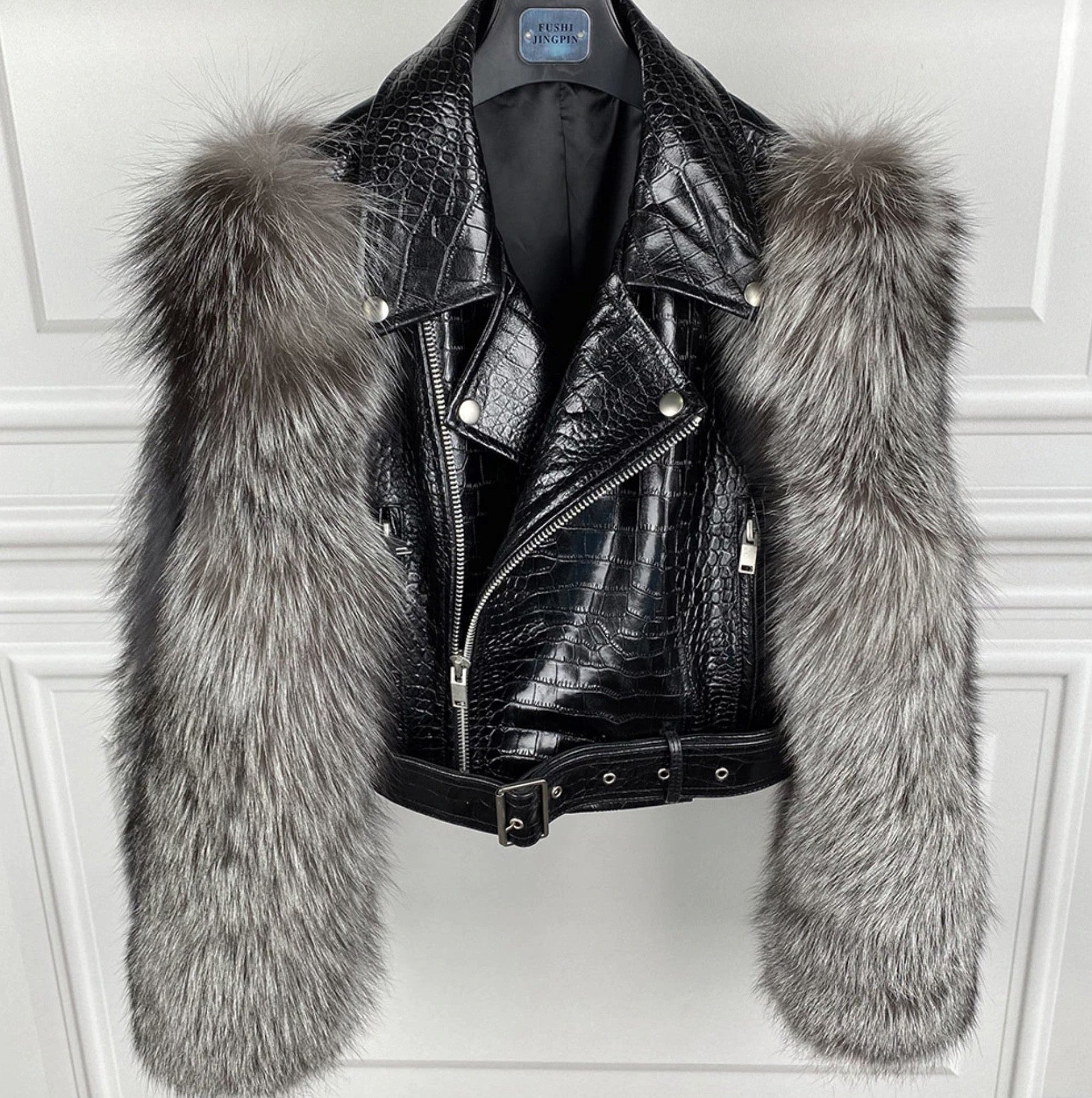 Chiodo pelle-pelliccia Ekla