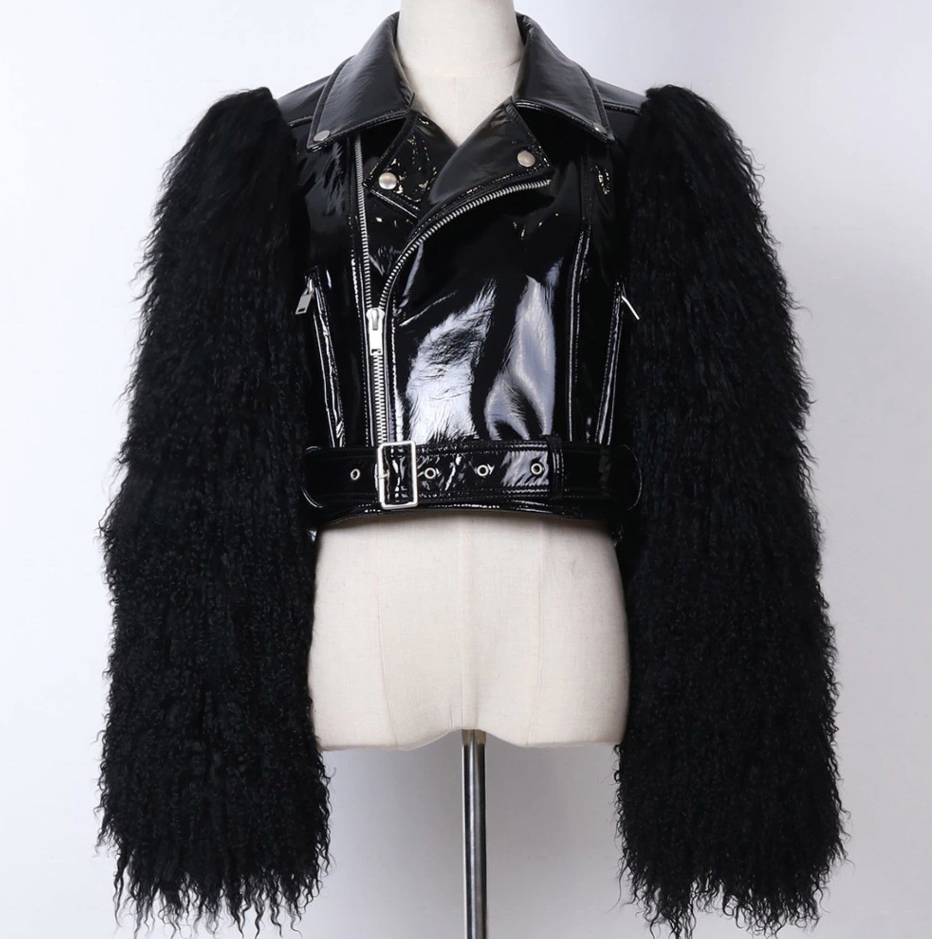 Chiodo pelle-pelliccia Ekla