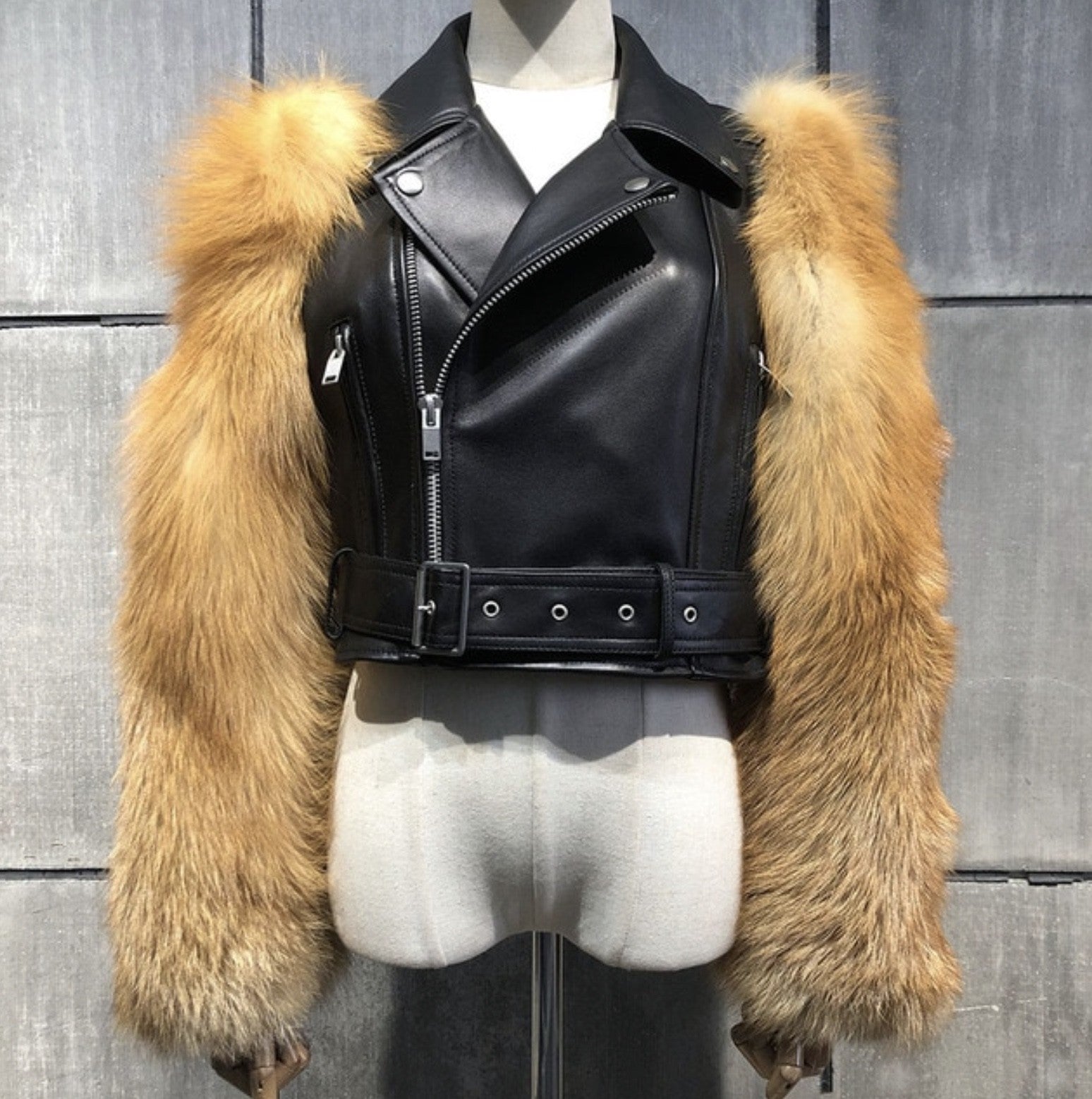 Chiodo pelle-pelliccia Ekla