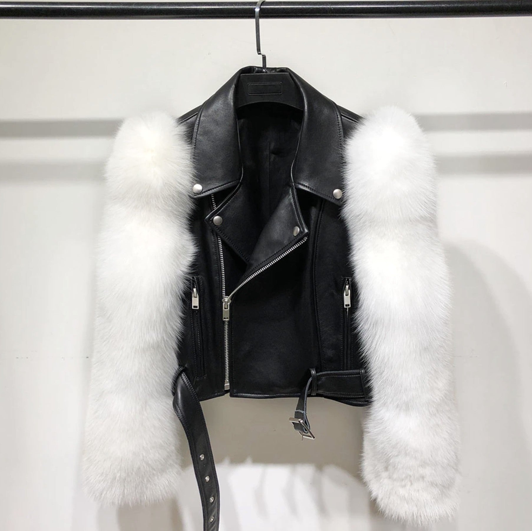 Chiodo pelle-pelliccia Ekla