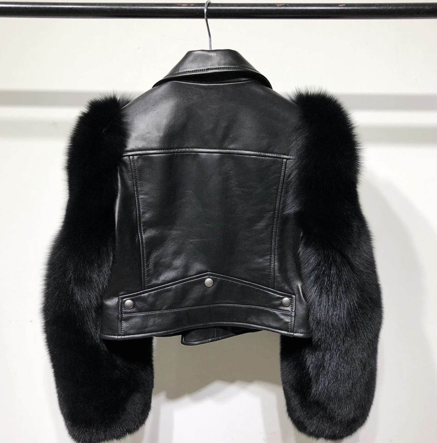 Chiodo pelle-pelliccia Ekla