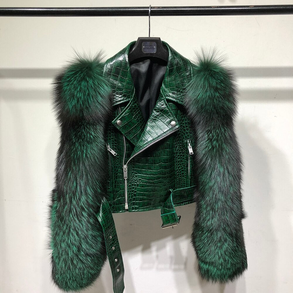 Chiodo pelle-pelliccia Ekla