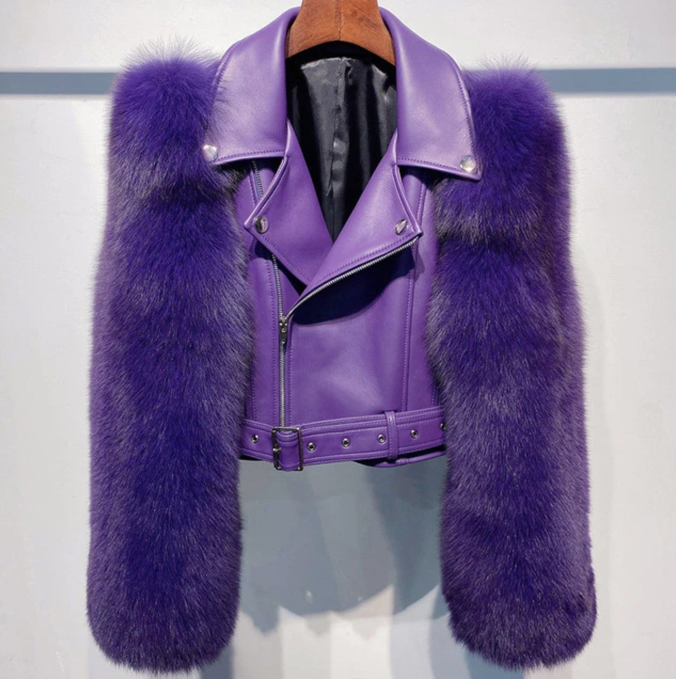 Chiodo pelle-pelliccia Ekla