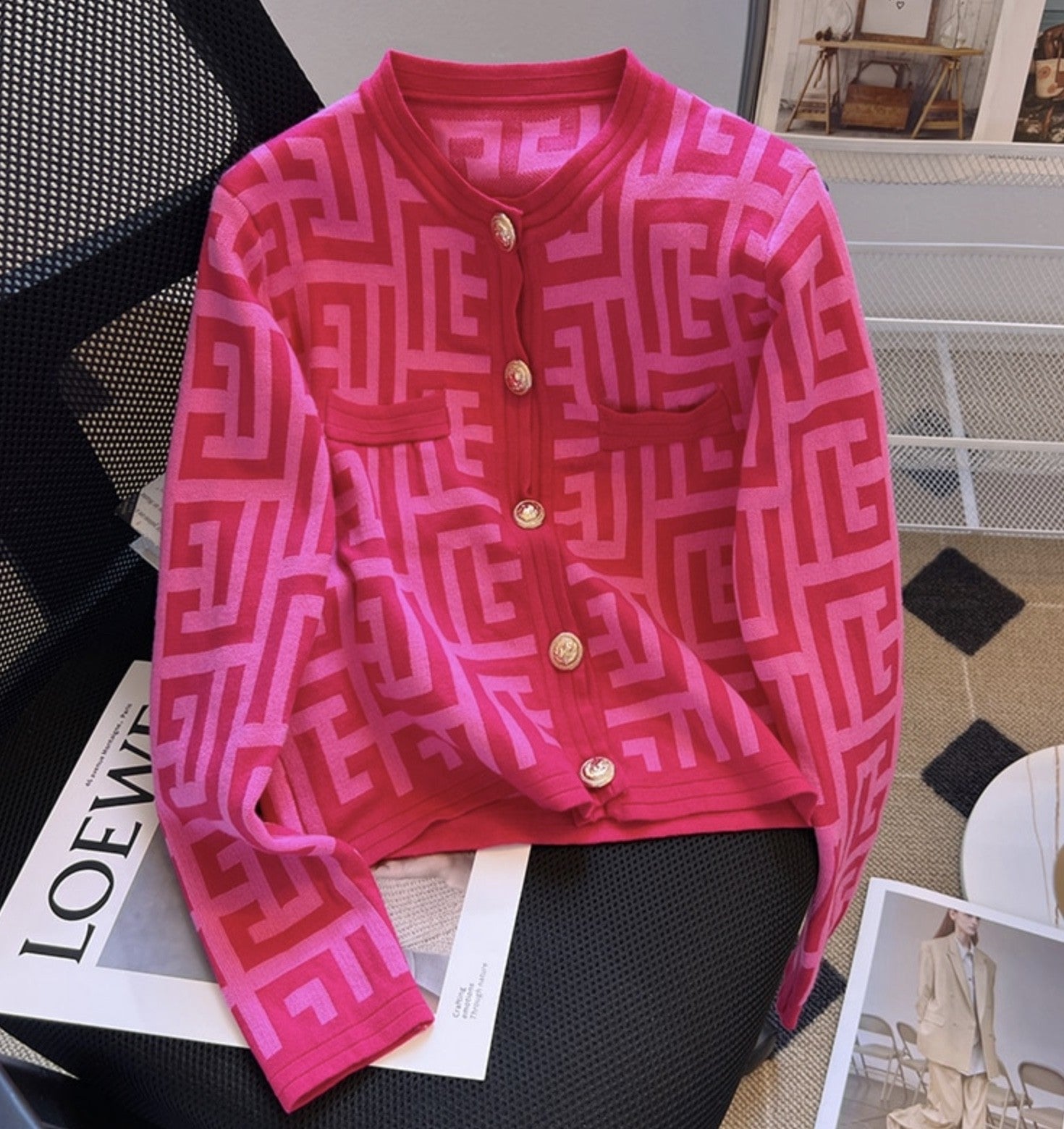 Cardigan in maglia Geomy