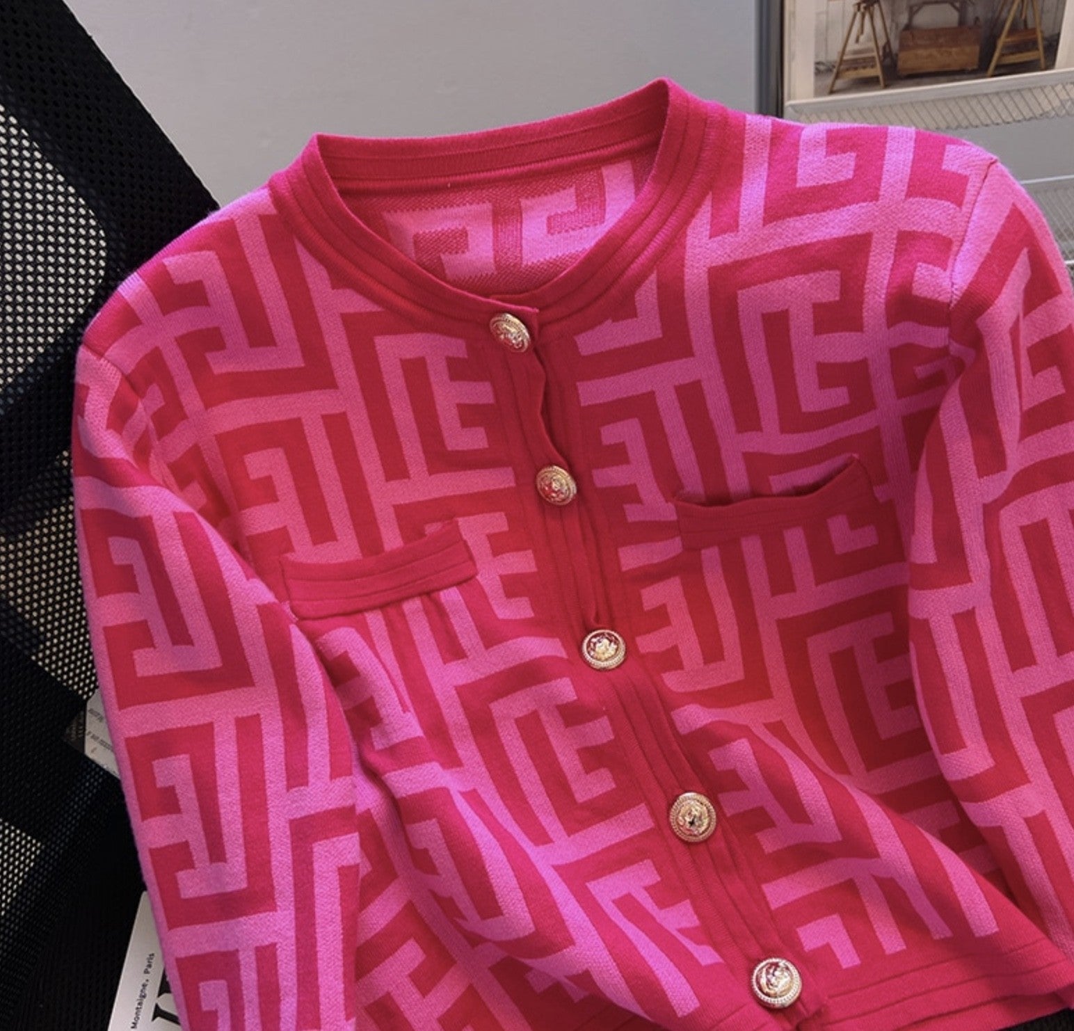 Cardigan in maglia Geomy