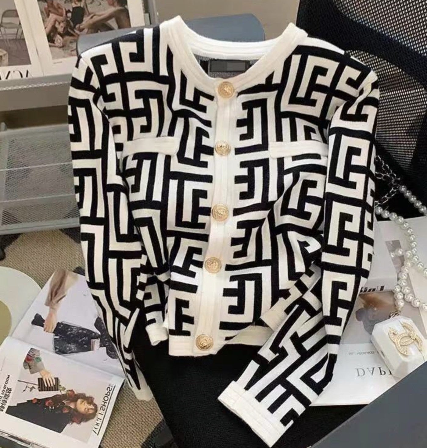 Cardigan in maglia Geomy