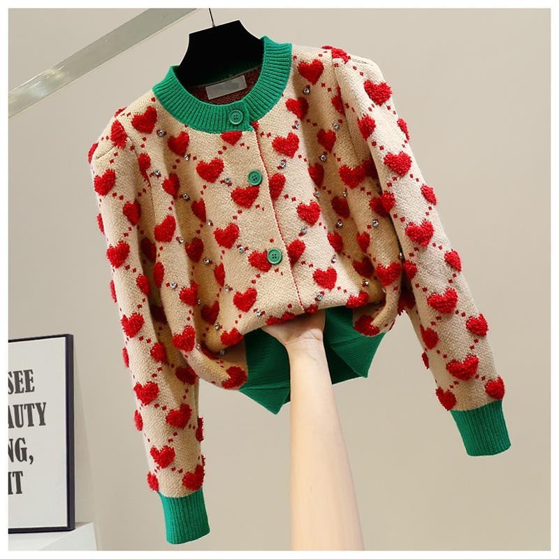 Cardigan Heart & strass