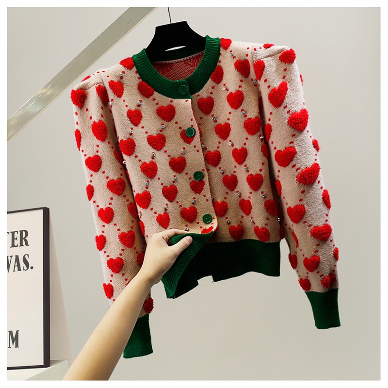 Cardigan Heart & strass