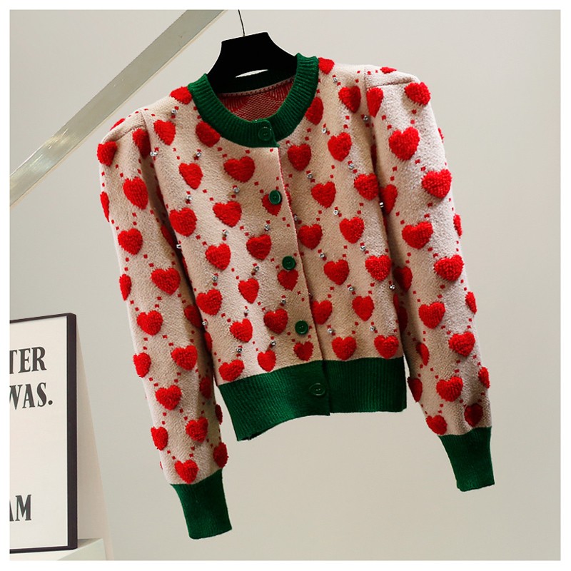 Cardigan Heart & strass