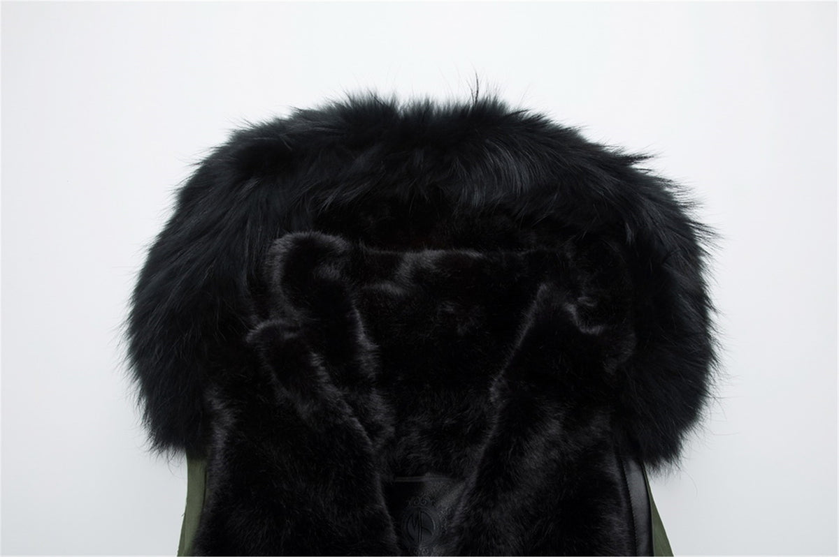 Parka corto nero imbottito vista laterale - Dream Shop