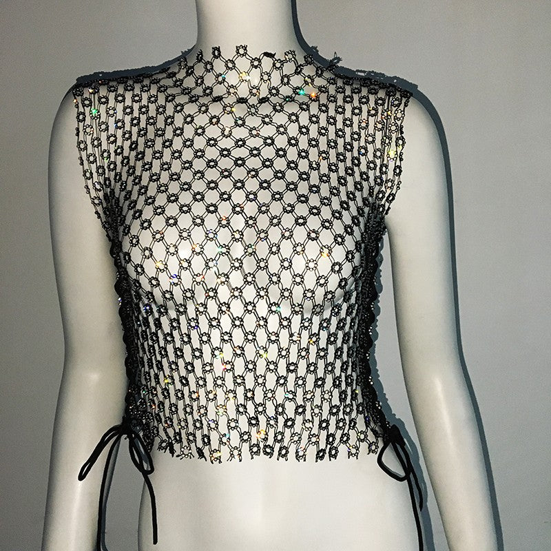 Maxidress rete strass Roundly