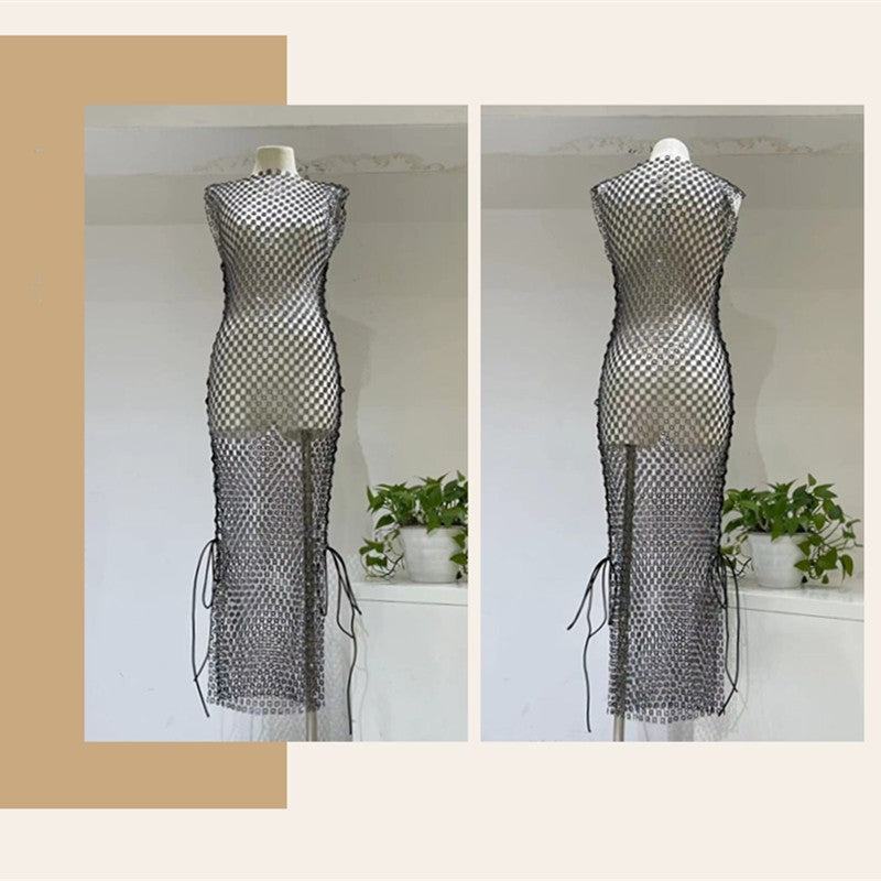 Maxidress rete strass Roundly