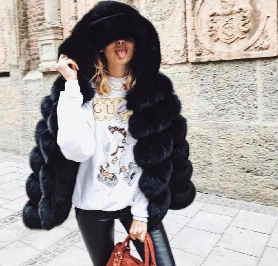 Pelliccia cappuccio Elodie