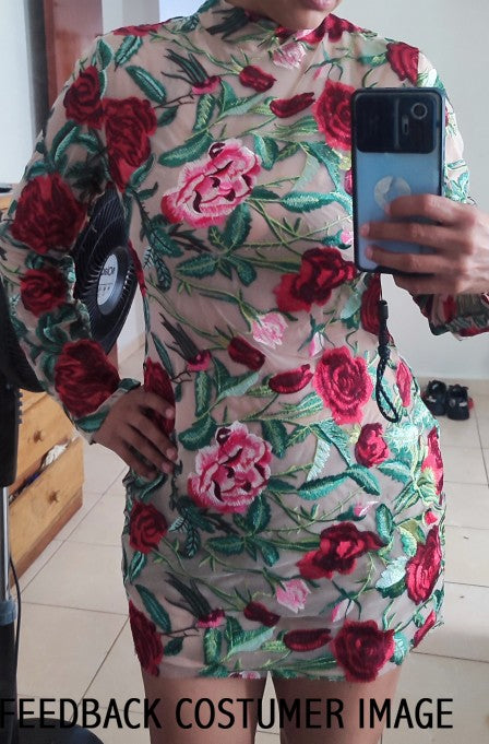 Abito trasparent roses