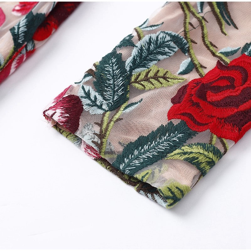 Abito trasparent roses