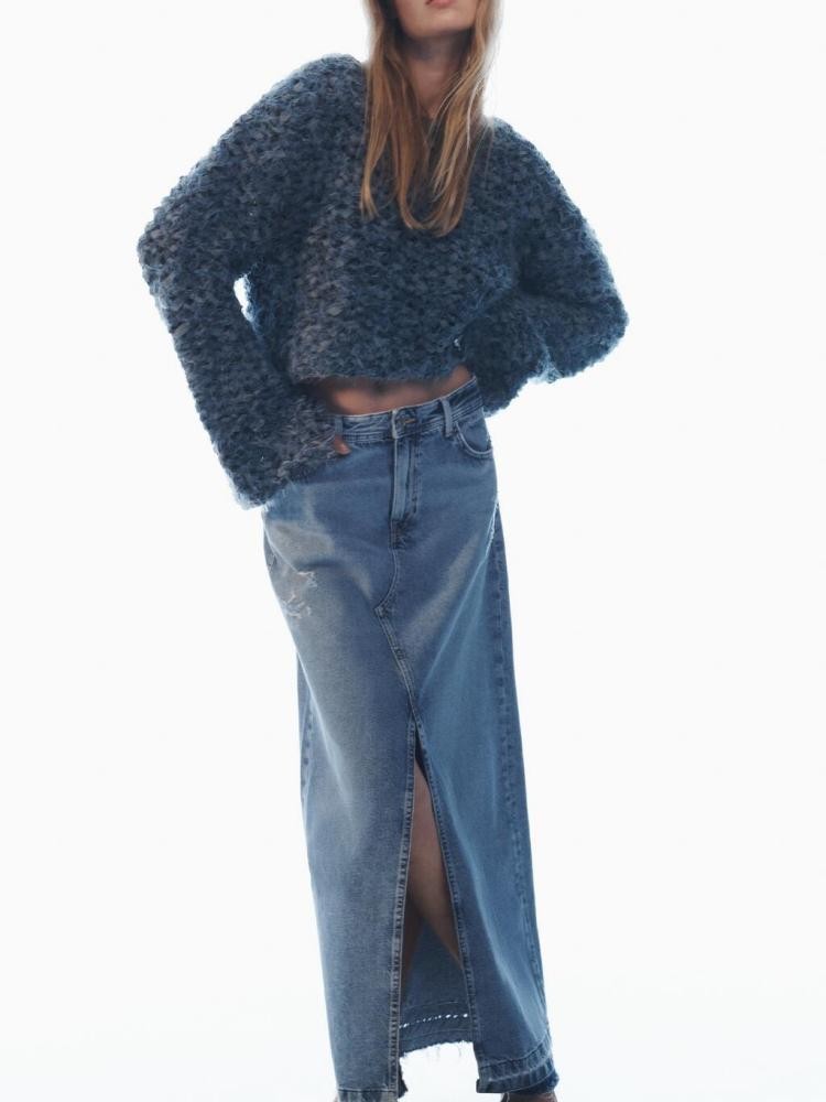 Maxigonna denim spacco Jou