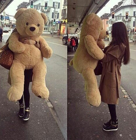 Teddy Bear 120 cm Marrone chiaro vista laterale | Dream Shop