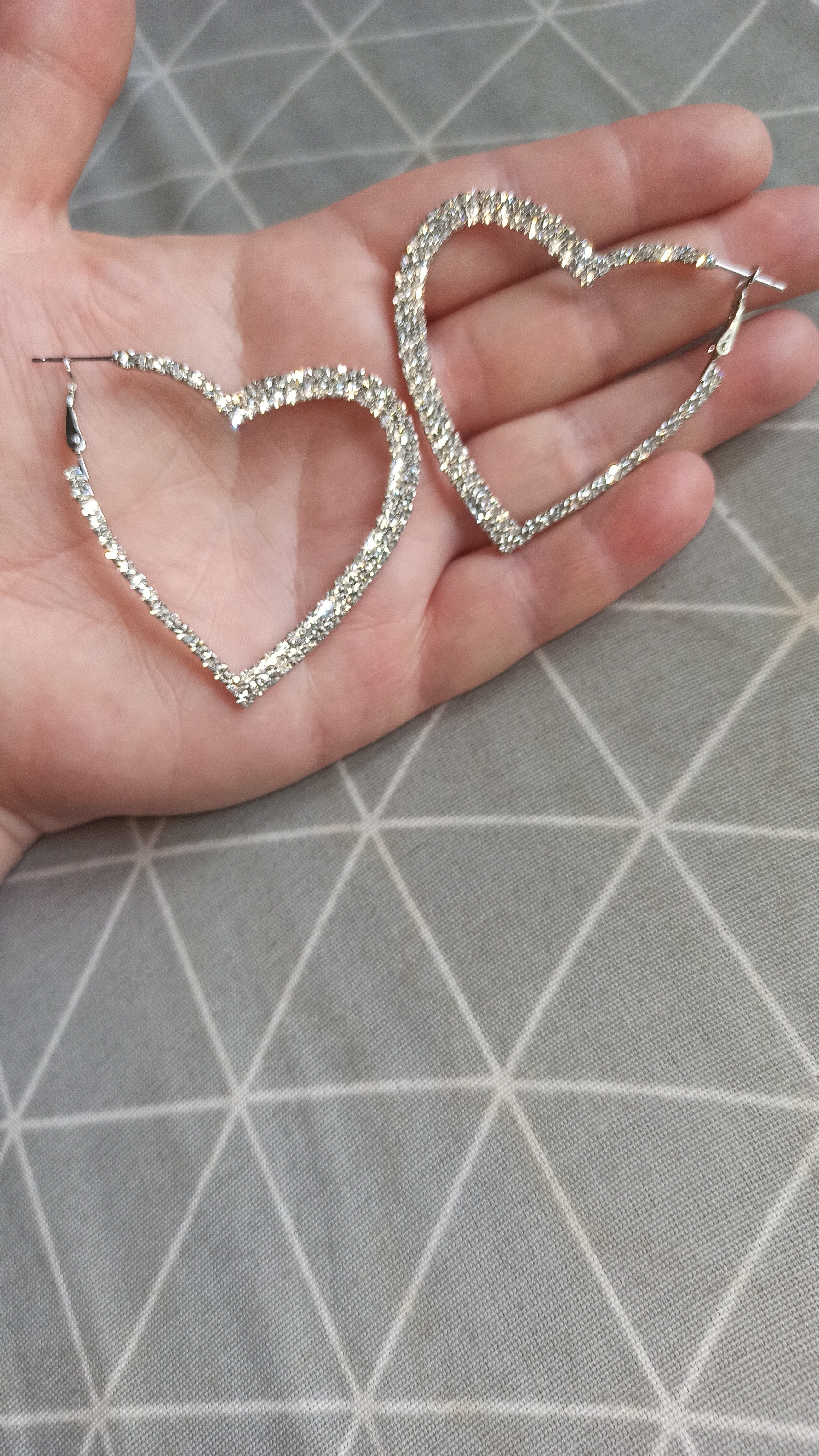 Orecchini cuore diamanti giganti