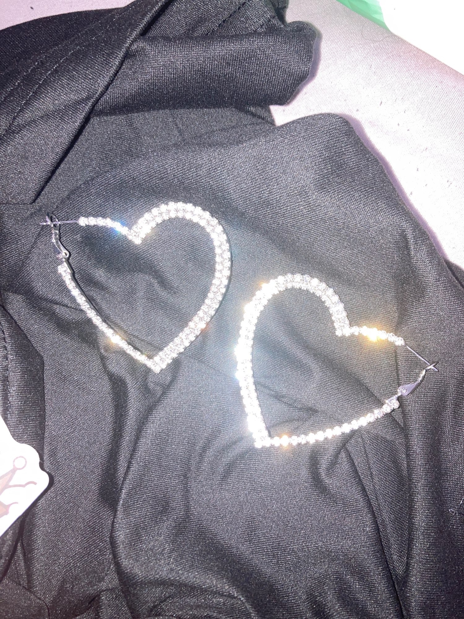 Orecchini cuore diamanti giganti