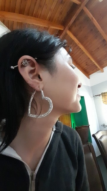 Orecchini cuore diamanti giganti