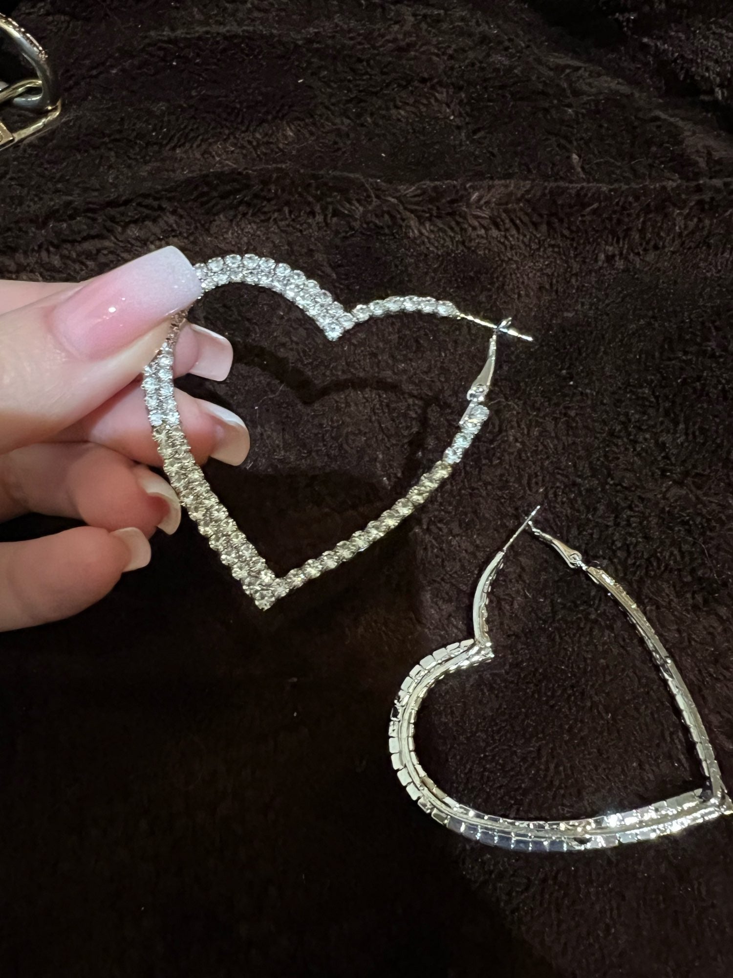 Orecchini cuore diamanti giganti