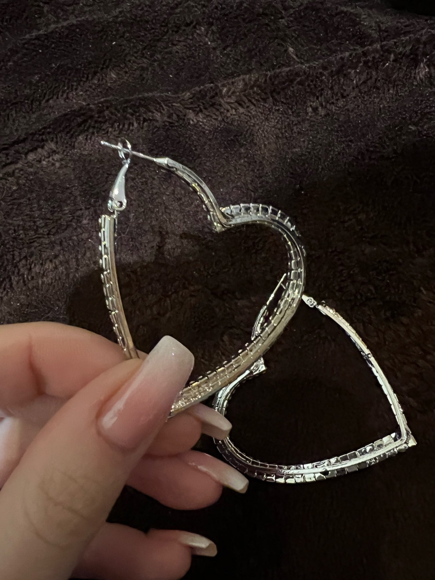 Orecchini cuore diamanti giganti