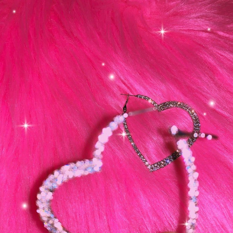 Orecchini cuore diamanti giganti