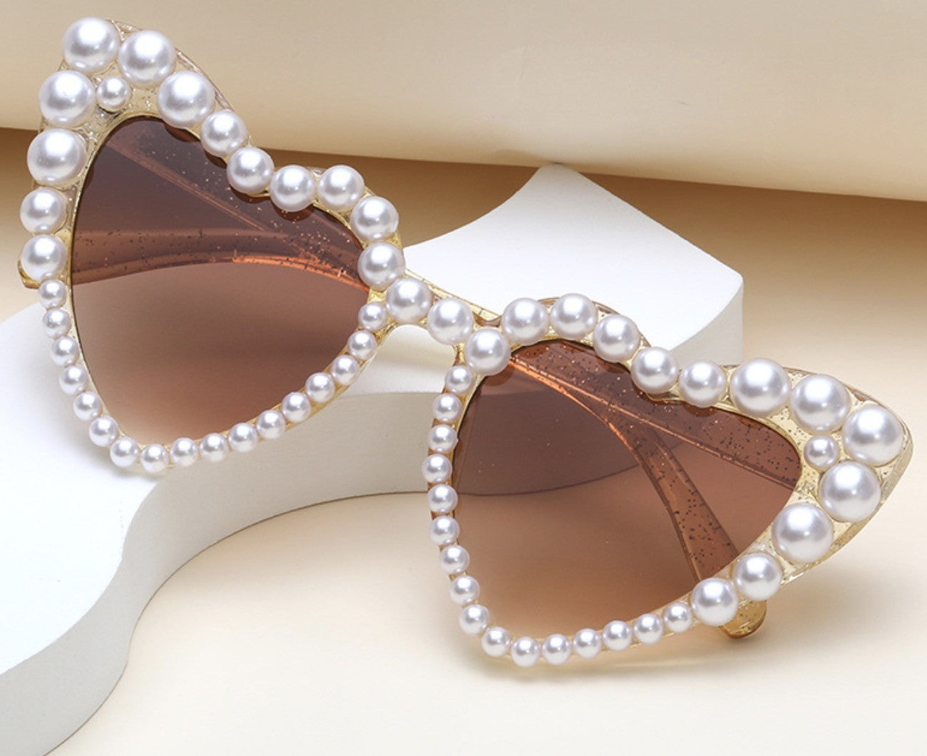 Occhiali a cuore perle