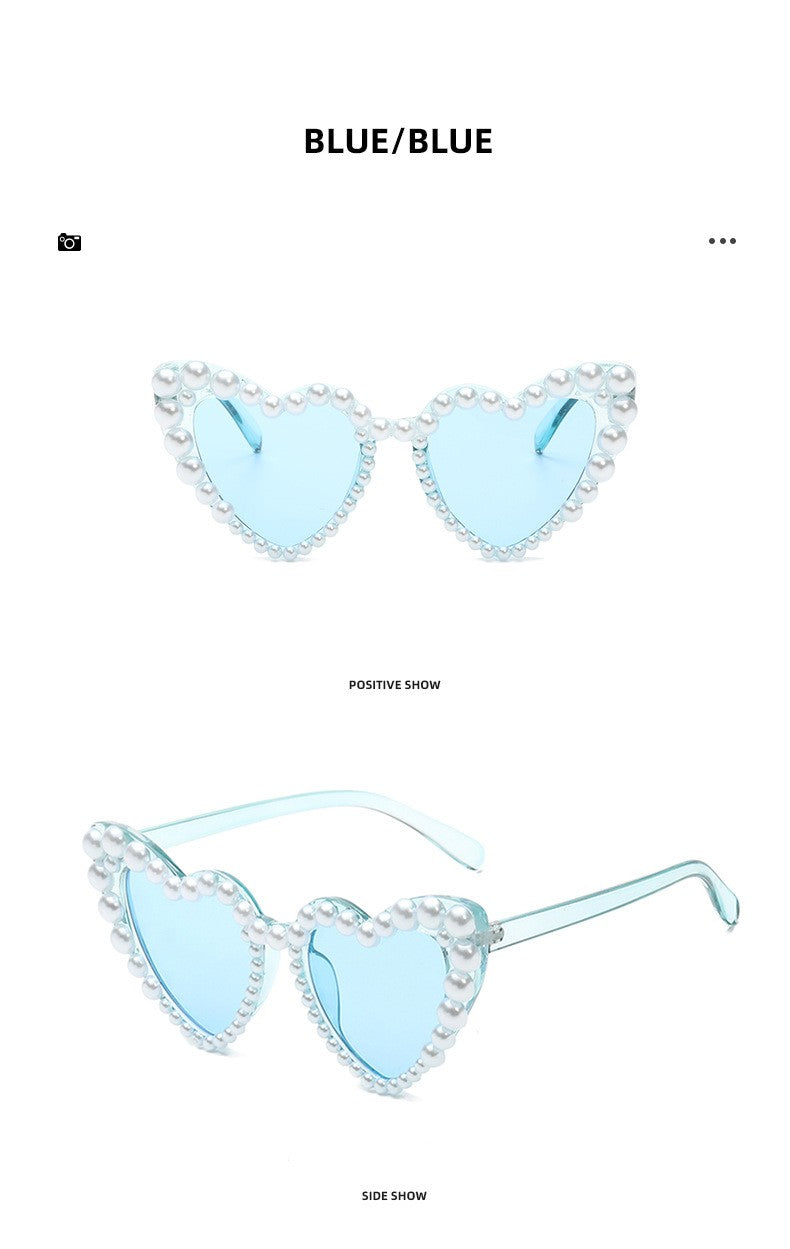 Occhiali a cuore perle