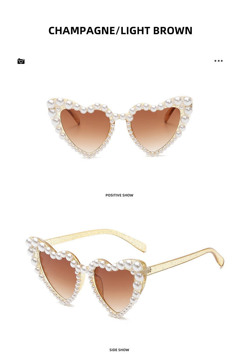 Occhiali a cuore perle