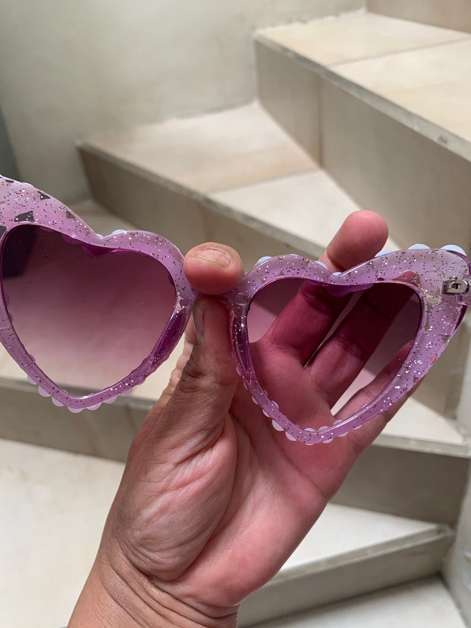 Occhiali a cuore perle