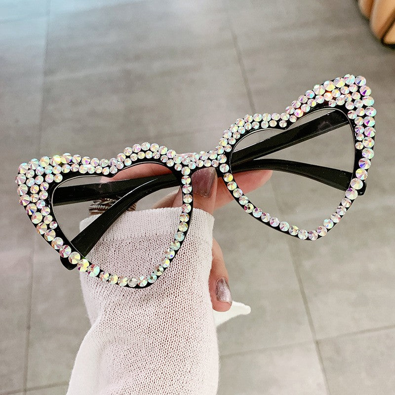 Occhiali cuore strass