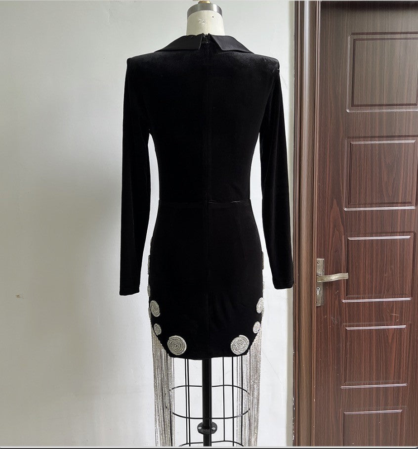 Abito-tailleur precious fringes