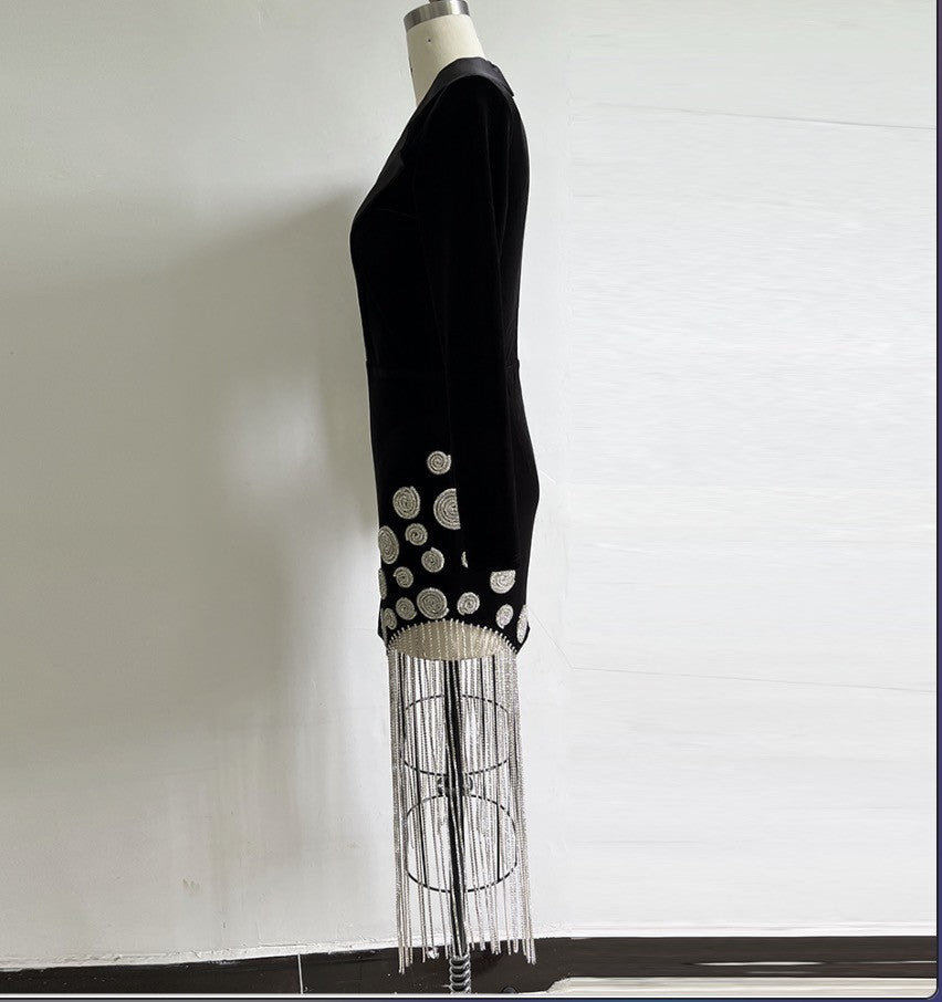 Abito-tailleur precious fringes