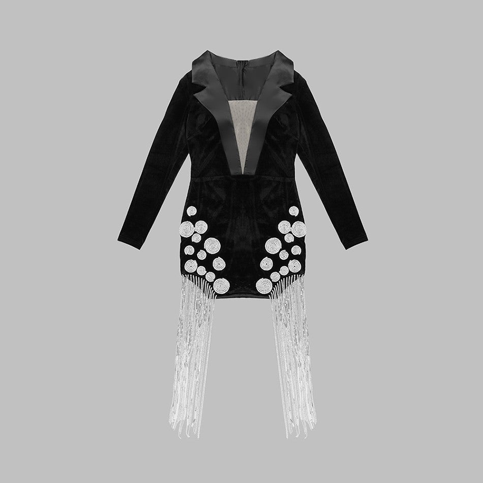 Abito-tailleur precious fringes