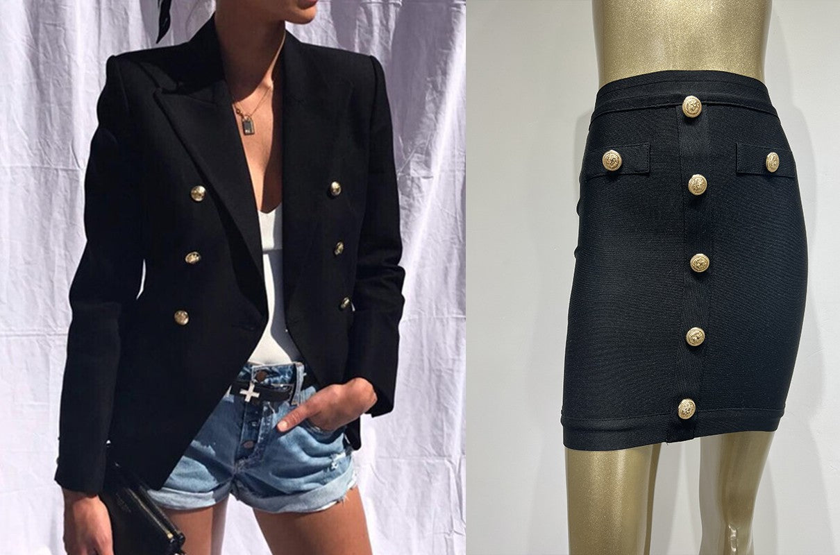 Tailleur goldbuttons skirt