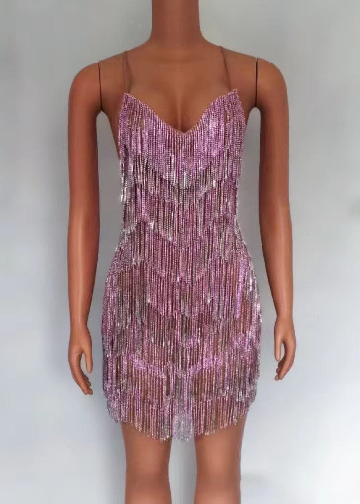 Abito frange strass Dhesdemona