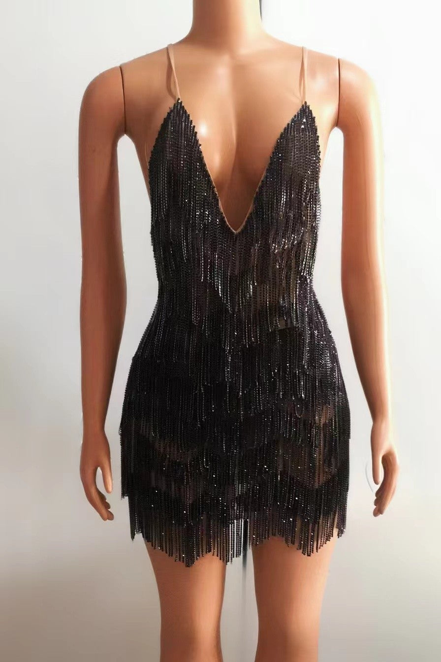 Abito frange strass Dhesdemona