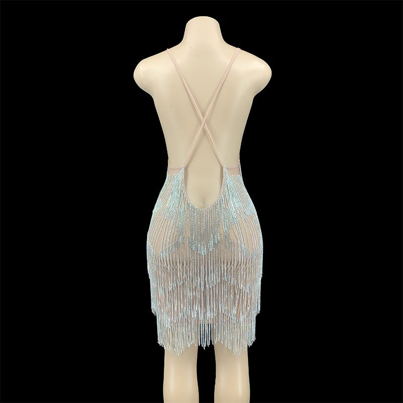 Abito frange strass Dhesdemona