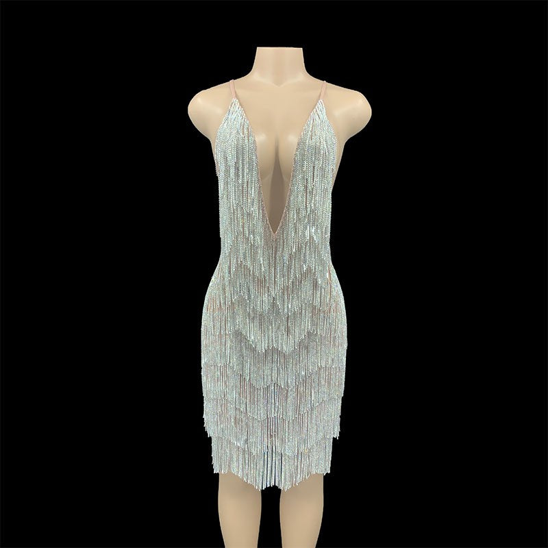 Abito frange strass Dhesdemona