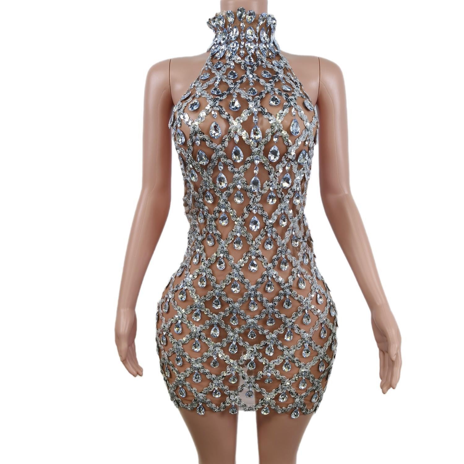 Nude diamond luxury dress