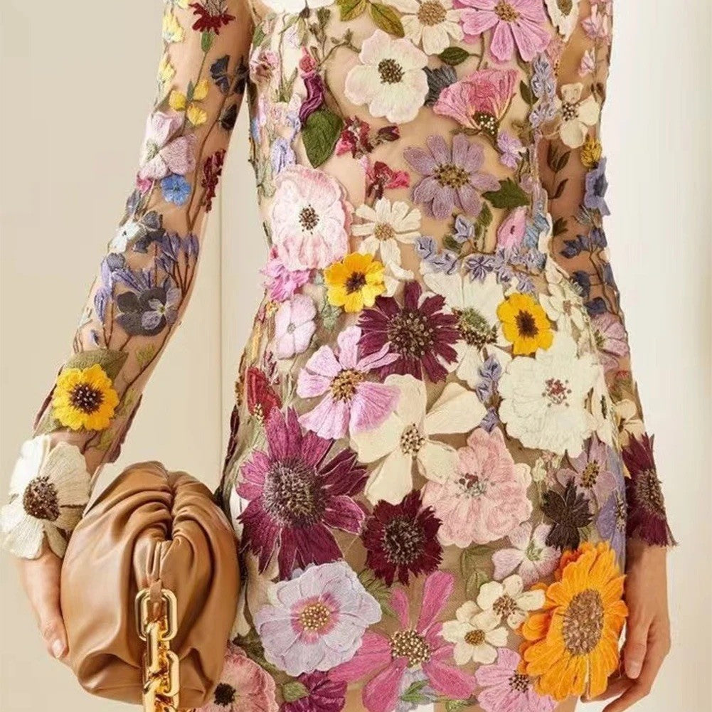 Abito trasparent roses