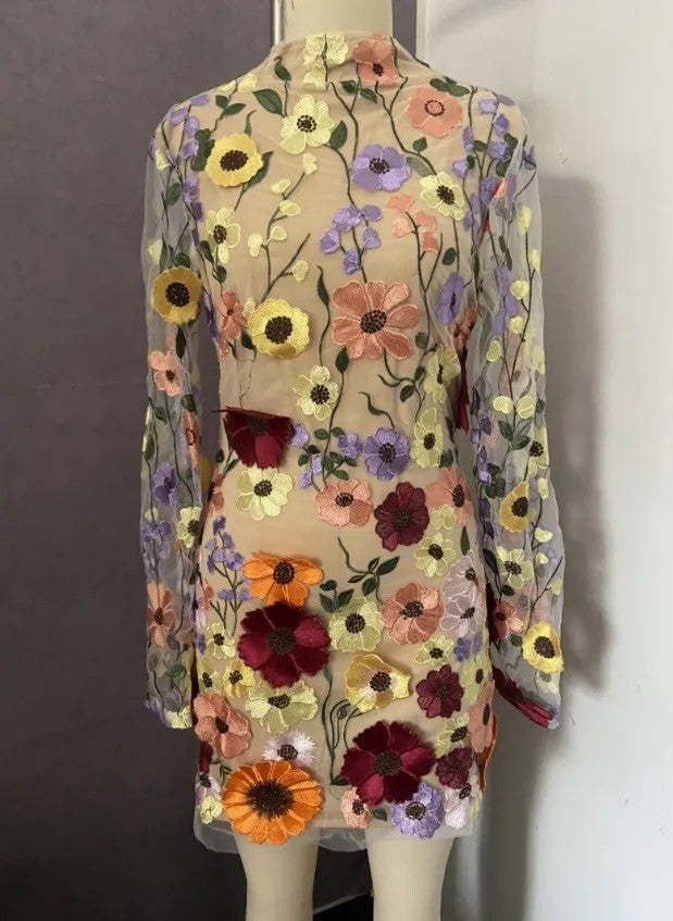 Abito trasparent roses